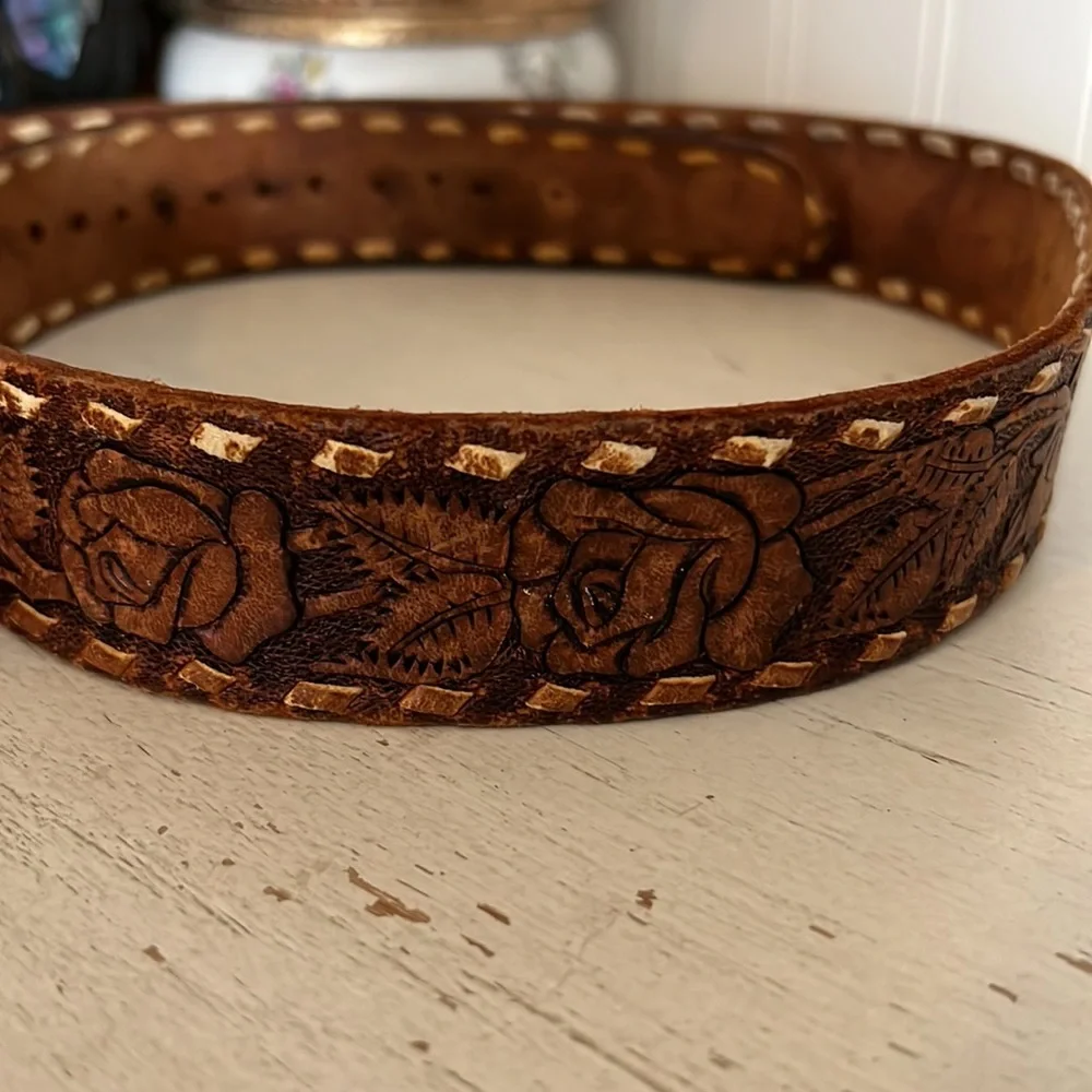 Kenneth Reid Albuquerque New Mexico belt buckle tooled leather western